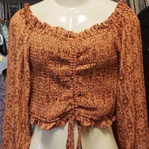 She and Sky Flowered Top NWT